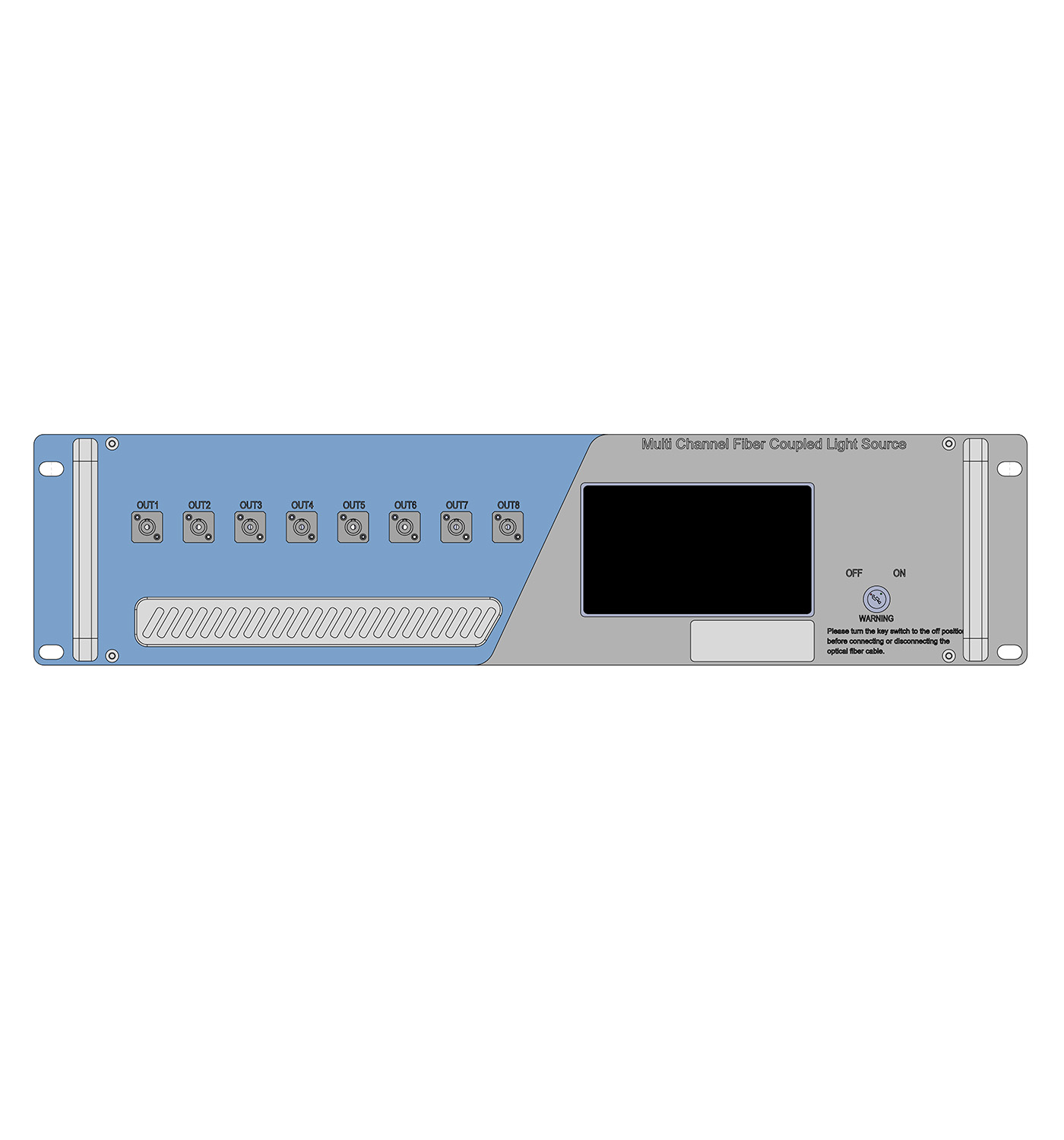 1310 nm multi-channel continuous fiber optic light source, 100 mW per channel, 4 channels in total